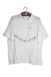Tricou - Ellesse alb cu print floral pastel – XL – Femei - fata