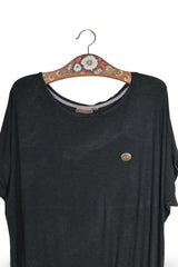 Tricou - Naketano negru lejer din viscoza – L – Femei - detaliu
