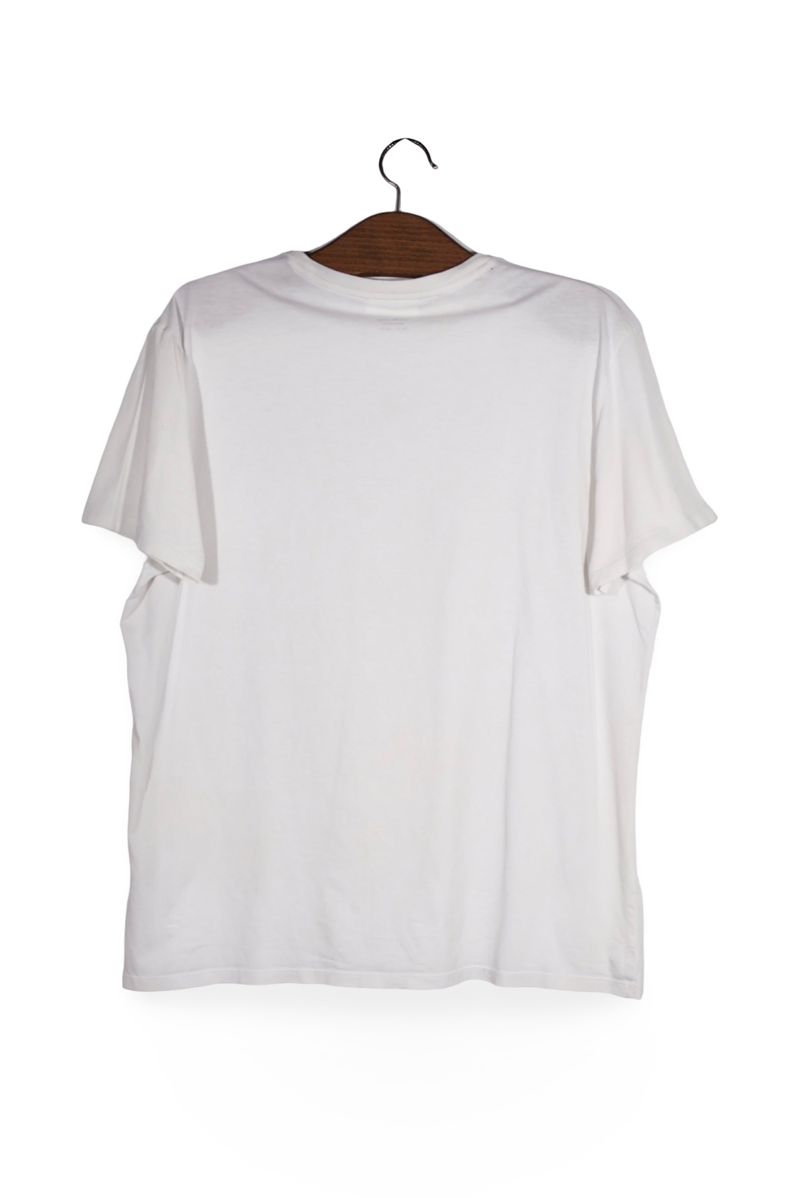 Tricou - LACOSTE alb din bumbac cu logo brodat – XL – Femei - spate