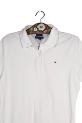 Tricou - Tommy Hilfiger alb slim fit din bumbac – XL – Femei - detaliu