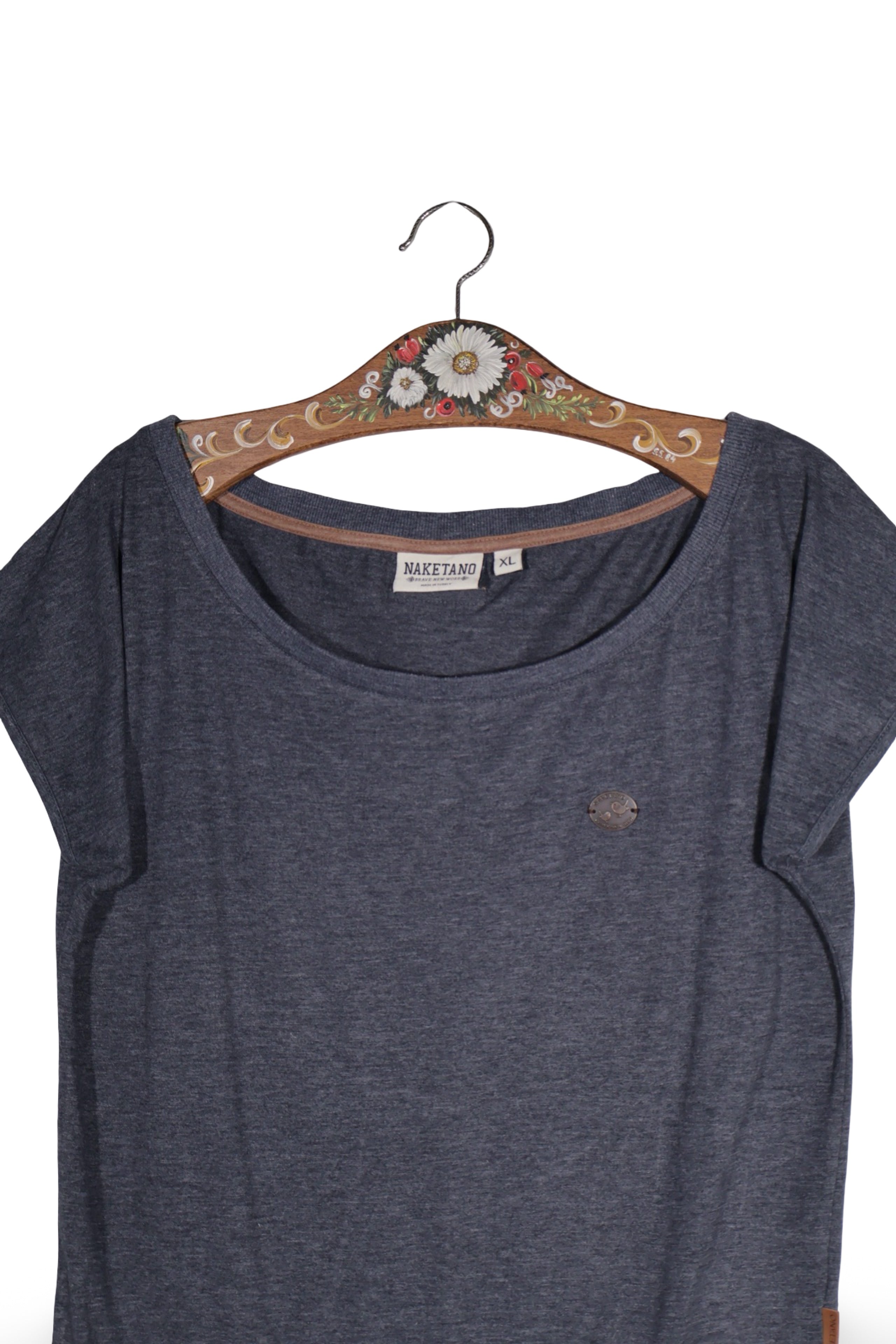 Tricou - Naketano gri antracit din jerseu – XL – Femei - detaliu