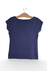 Top - Ralph Lauren bleumarin din jerseu moale – L – Femei - spate