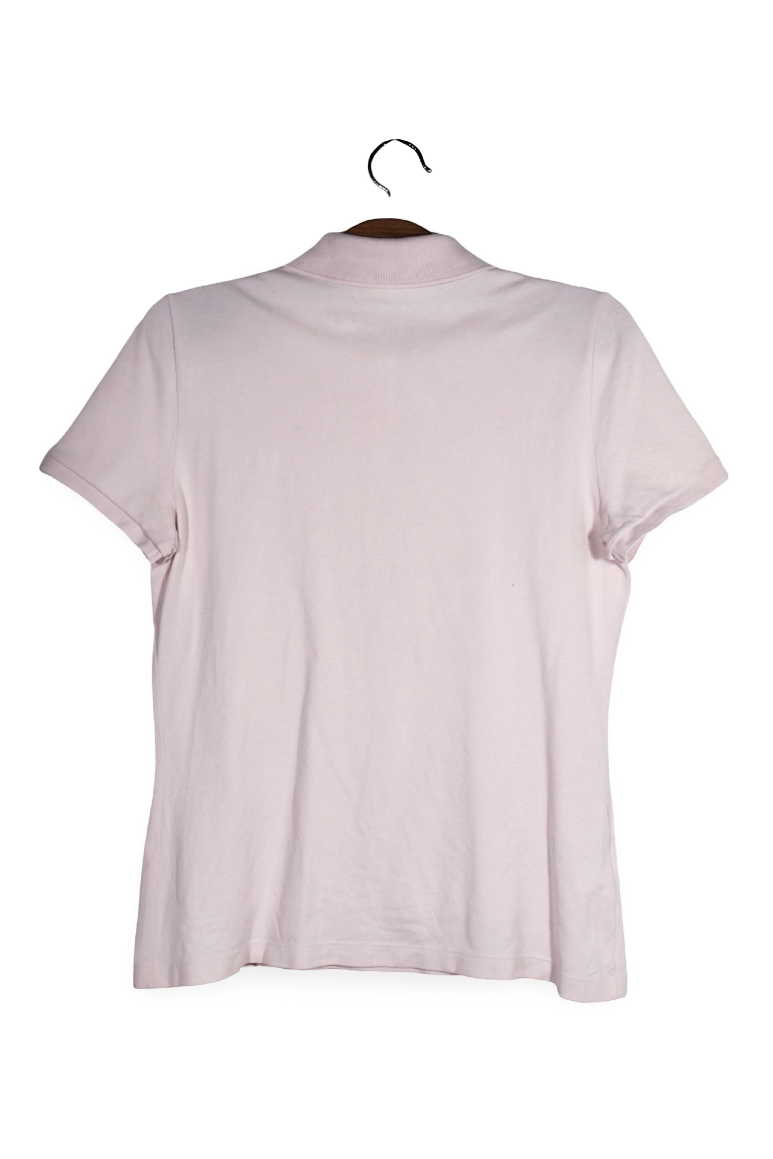 Tricou - LACOSTE roz pal slim fit din bumbac – L – Femei - spate