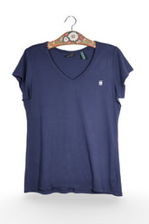 Tricou - G-star bleumarin cu decolteu in V din jerseu – XL – Femei - fata