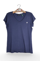 Tricou - G-star bleumarin cu decolteu in V din jerseu – XL – Femei - fata