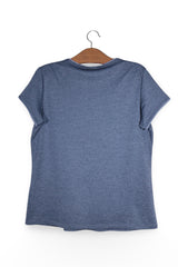 Tricou - Vaude albastru melanj din poliester reciclat – XL – Femei - spate