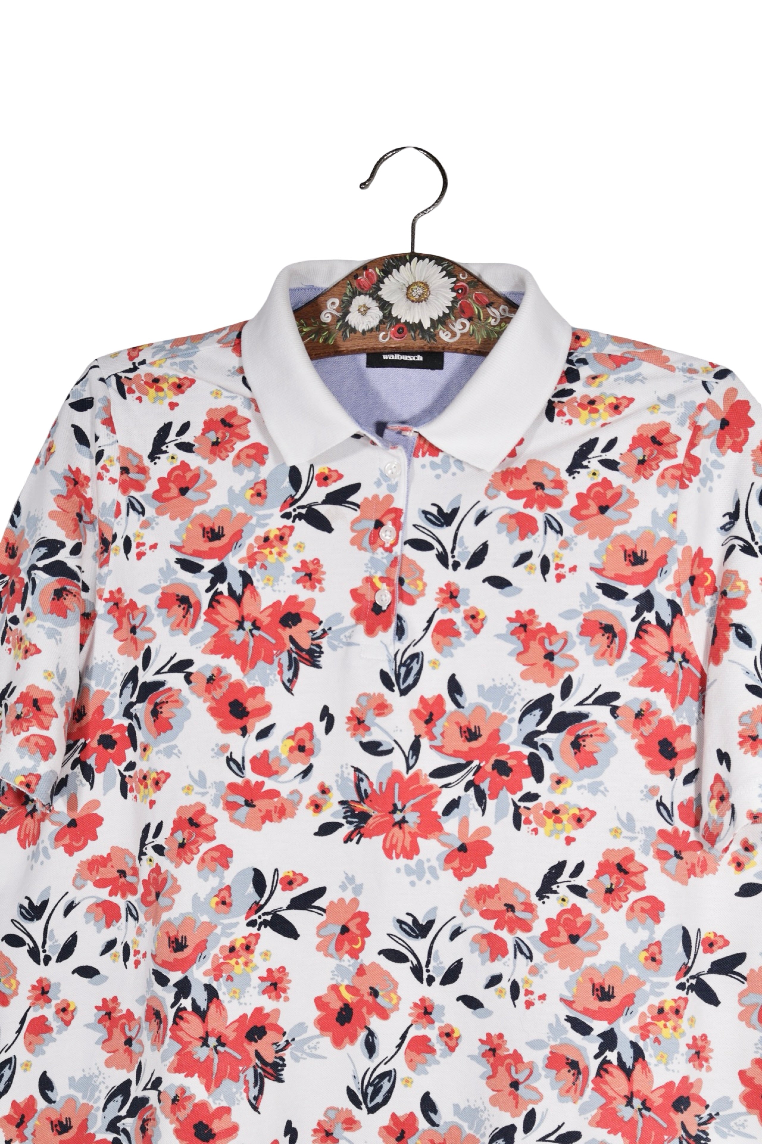 Tricou - walbusch alb cu imprimeu floral – XL – Femei - detaliu