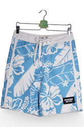 Pantaloni - Abercrombie&Fitch scurti tropicali alb-albaștri din poliester – XS – Bărbați - fata