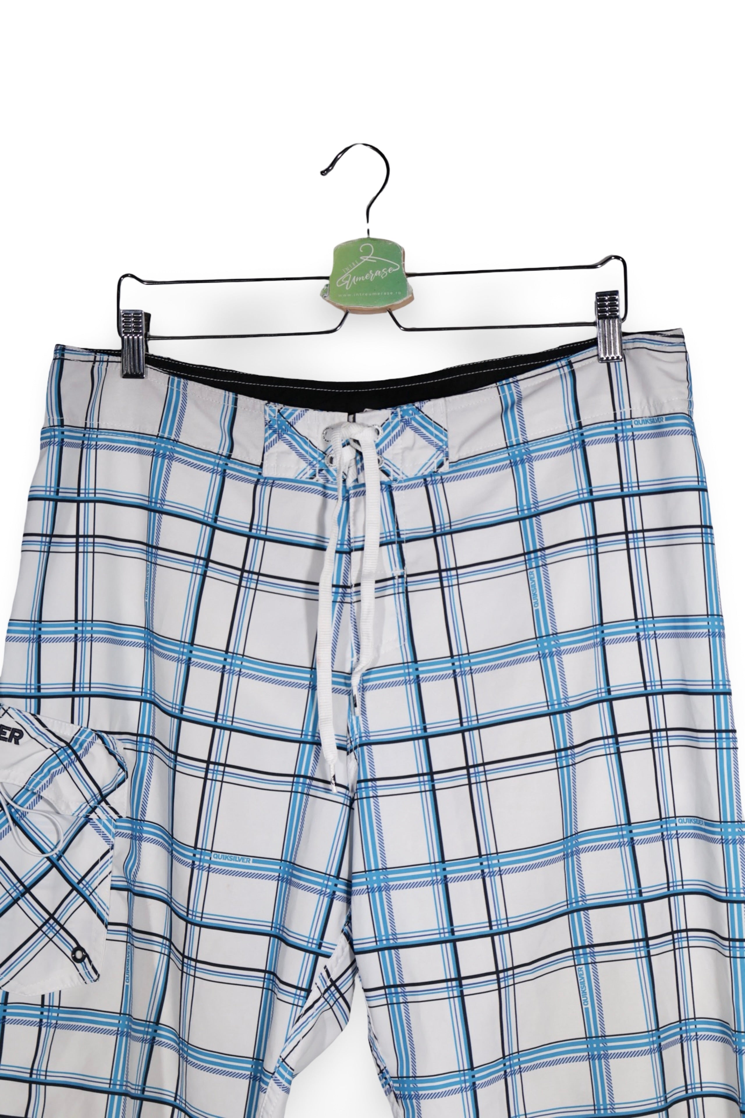 Pantaloni scurți - Quiksilver boardshorts albastre cu carouri – L – Bărbați - detaliu