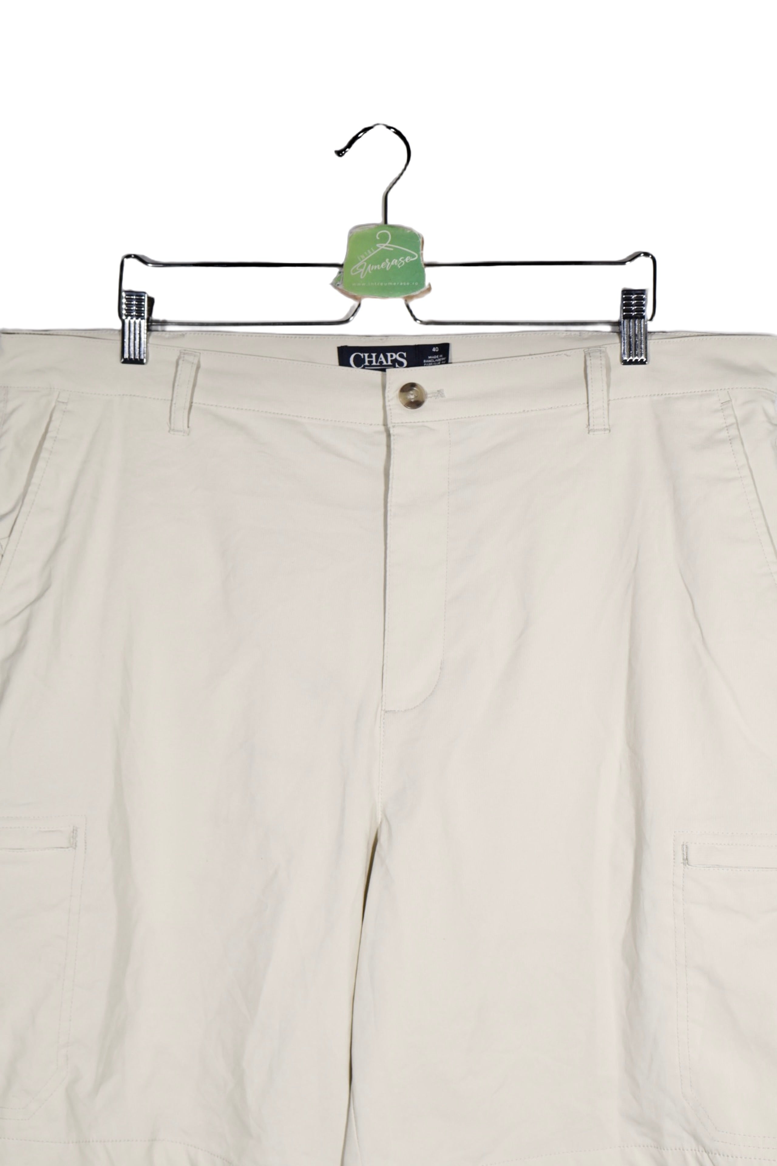 Pantaloni scurți - RALPH LAUREN cargo crem din material stretch – XXL – Bărbați - detaliu