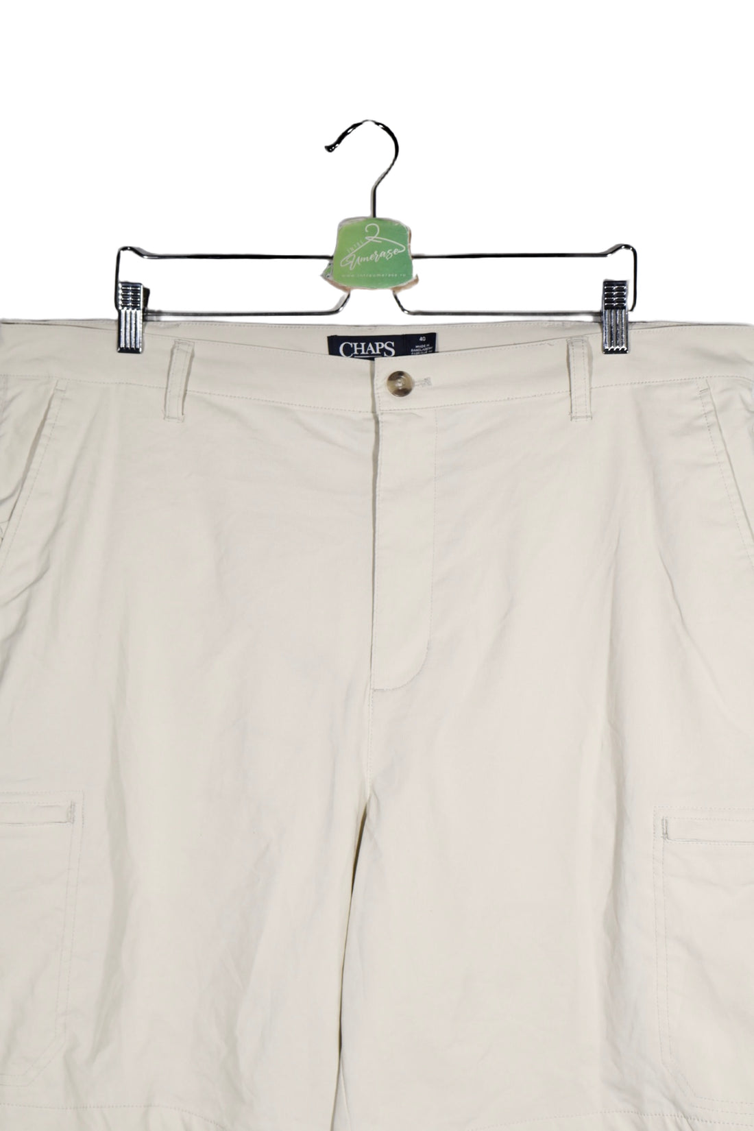 Pantaloni scurți - RALPH LAUREN cargo crem din material stretch – XXL – Bărbați - detaliu