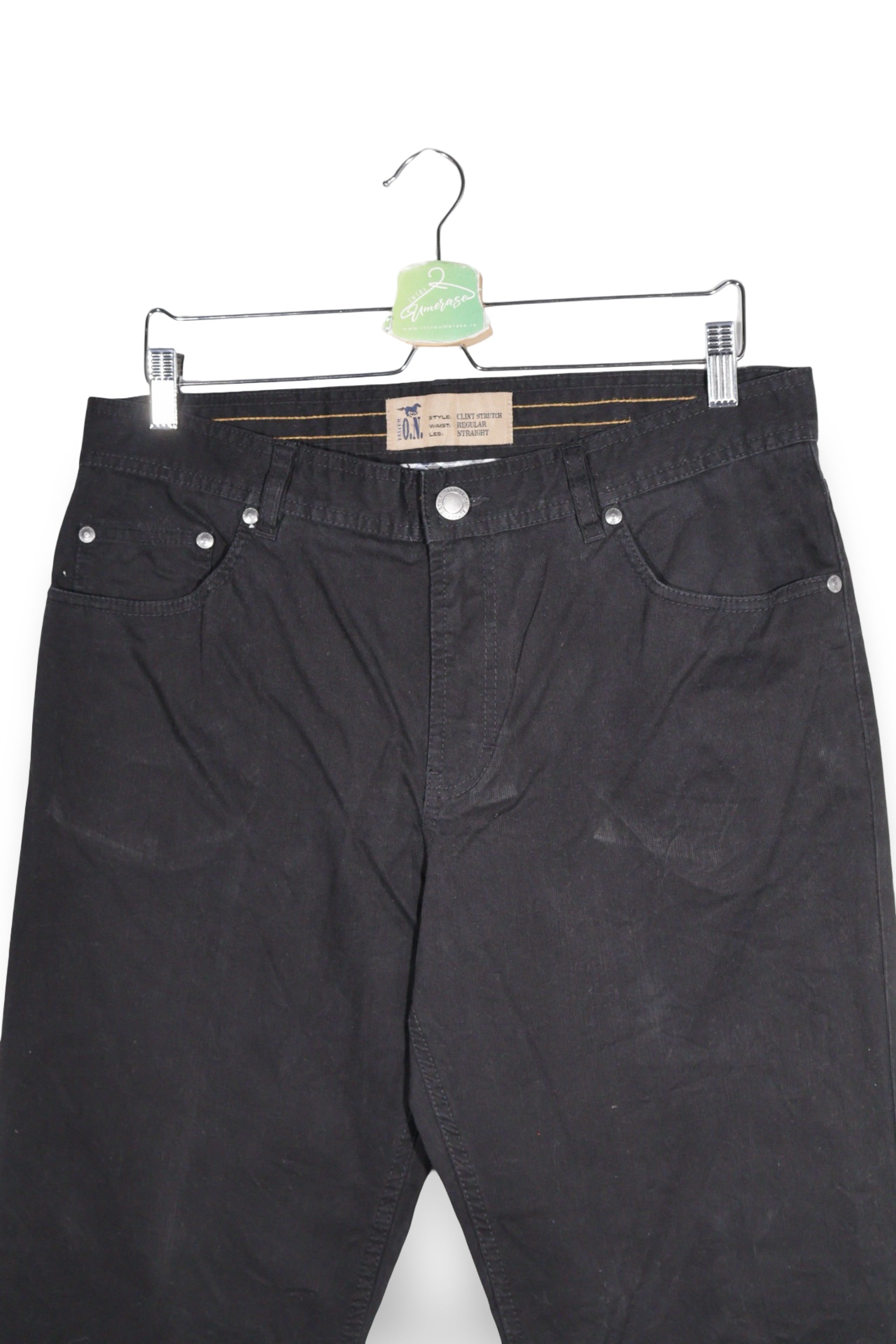 Pantaloni - Mustang chino negru din bumbac elastic – M – Bărbați - detaliu
