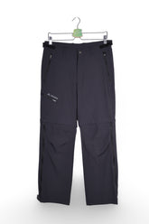 Pantaloni - Vaude tehnici negri, elastici, cu buzunare cu fermoar – S – Bărbați - fata