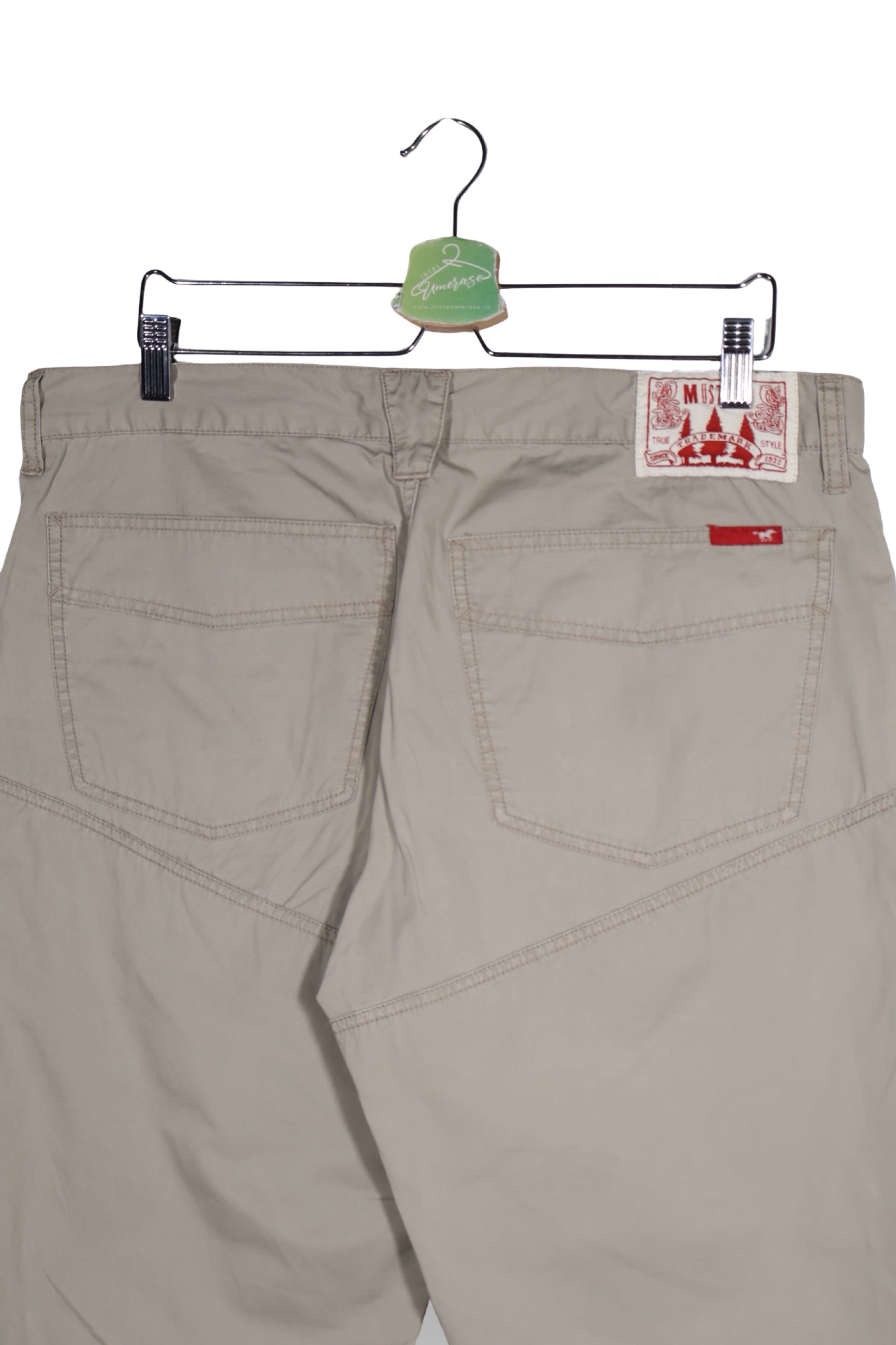 Pantaloni 2/3 - Mustang cargo bej din bumbac – S – Bărbați - spate