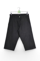 Pantaloni 2/3 - Premium chino negru din in si bumbac – M – Bărbați - fata