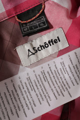 Eticheta marime si compozitie (rotita dreapta) - Cămașă - Schoffel carouri roz din bumbac – L – Femei