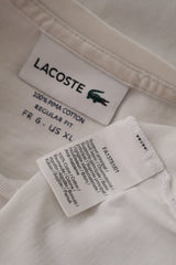 Eticheta marime si compozitie (rotita dreapta) - Tricou - LACOSTE alb din bumbac cu logo brodat – XL – Femei