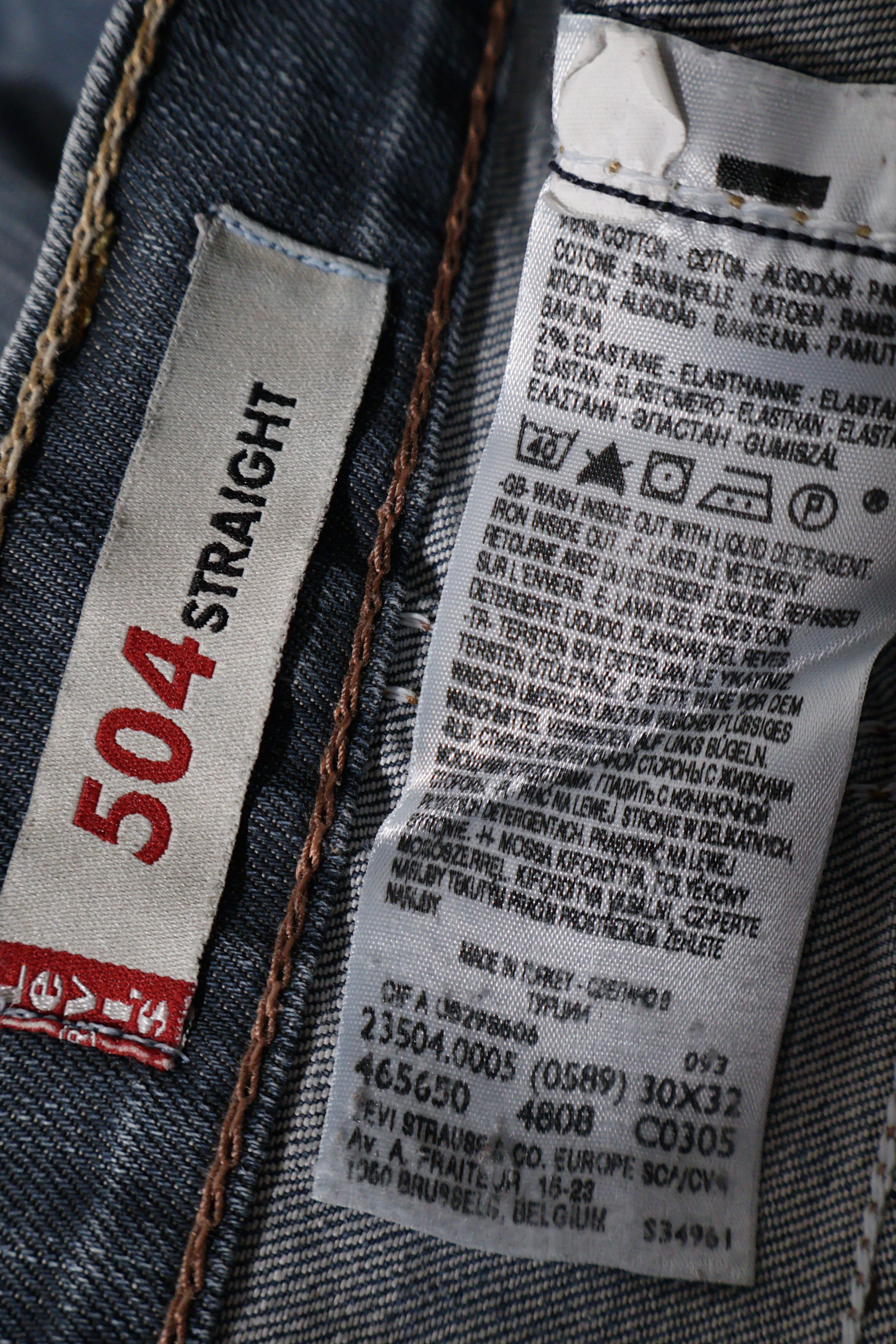Eticheta marime si compozitie (rotita dreapta) - Blugi scurți - Levi's blugi scurti straight albastru inchis spalat – S – Bărbați