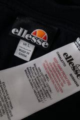 Eticheta marime si compozitie (rotita dreapta) - Tricou - Ellesse negru din bumbac cu logo la piept – L – Femei