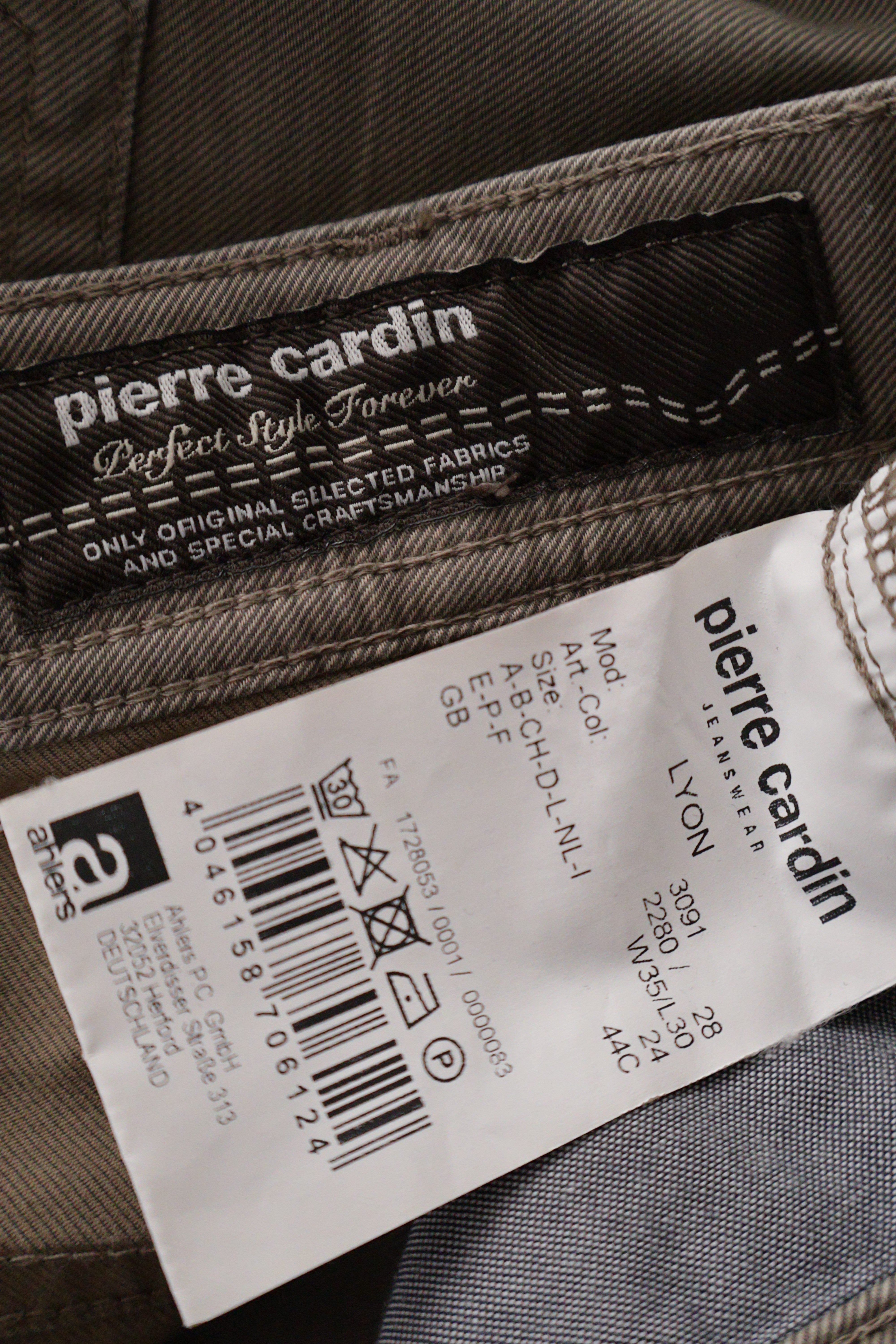Eticheta marime si compozitie (rotita dreapta) - Pantaloni - Pierre Cardin chino kaki taupe din bumbac – L – Bărbați