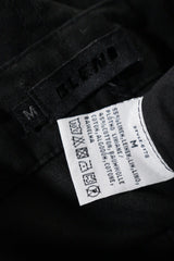 Eticheta marime si compozitie (rotita dreapta) - Pantaloni 2/3 - Premium chino negru din in si bumbac – M – Bărbați