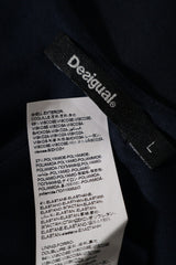 Eticheta marime si compozitie (rotita dreapta) - Rochie - Desigual bleumarin cu imprimeu floral-grafic – L – Femei