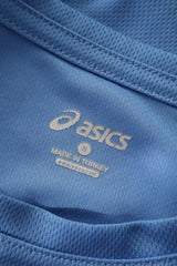 Eticheta marime si compozitie (rotita dreapta) - Tricou - ASICS albastru din material tehnic cu croiala slim – S – Femei