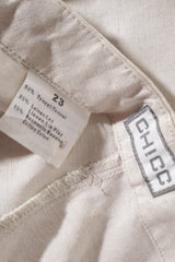 Eticheta marime si compozitie (rotita dreapta) - Pantaloni - Alte Branduri bej deschis din amestec de tencel si in – XS – Femei