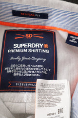 Eticheta marime si compozitie (rotita dreapta) - Cămașă - Superdry gri deschis din bumbac cu croială regular fit – S – Bărbați