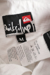 Eticheta marime si compozitie (rotita dreapta) - Cămașă - Quiksilver albă din bumbac cu croială lejeră – M – Bărbați