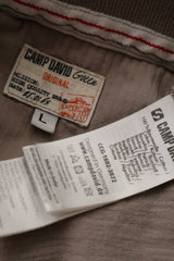 Eticheta marime si compozitie (rotita dreapta) - Tricou - Camp David bej din bumbac cu imprimeu grafic – L – Bărbați