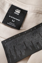 Eticheta marime si compozitie (rotita dreapta) - Tricou - G-STAR alb murdar din bumbac cu croială relaxată – M – Bărbați