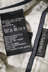 Eticheta marime si compozitie (rotita dreapta) - Pantaloni - Schoffel bej-gri din bumbac cu croială dreaptă și buzunare multiple – M – Bărbați