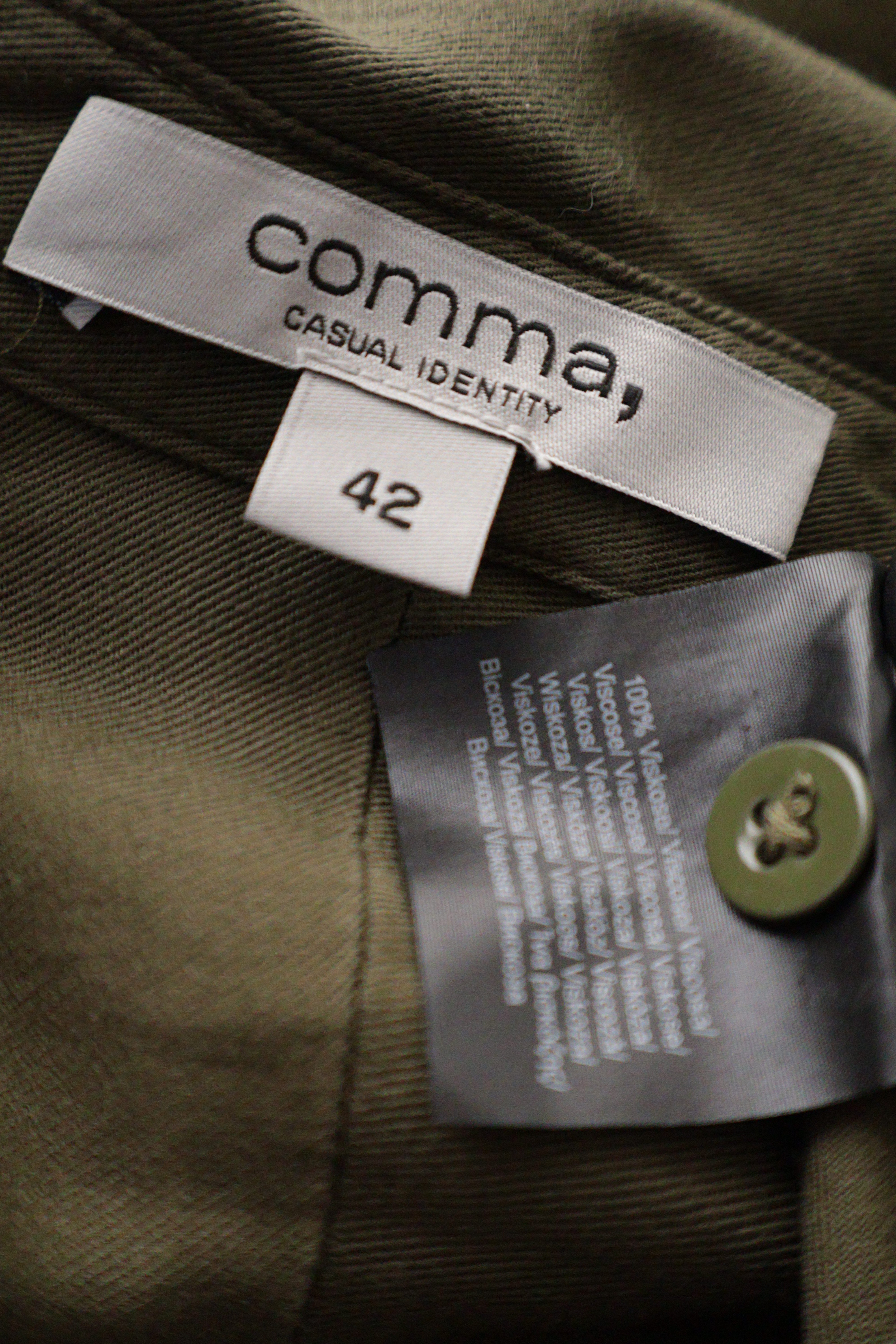 Eticheta marime si compozitie (rotita dreapta) - Cămașă - Premium kaki din vascoza cu croiala lejera – XL – Femei