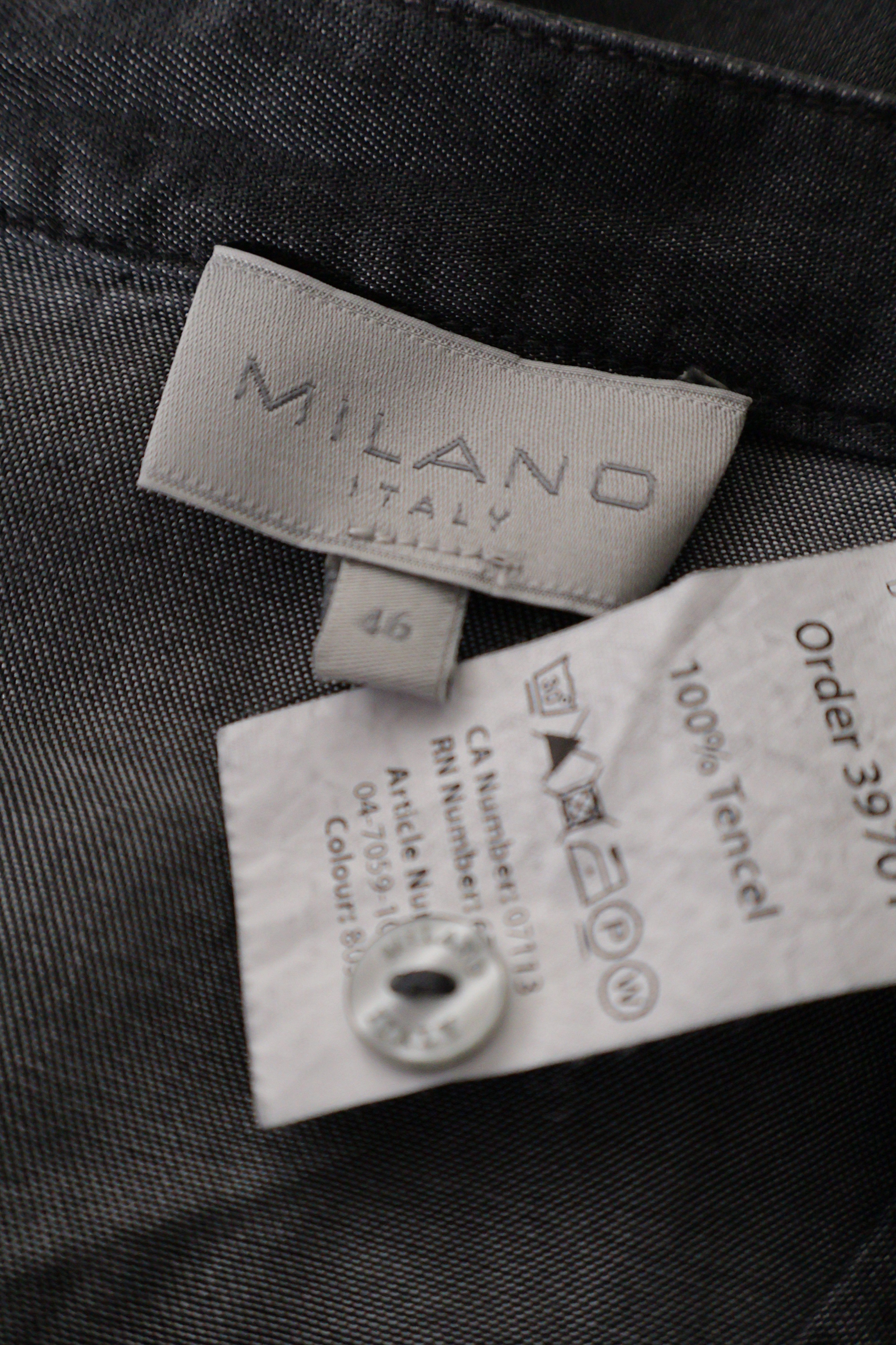 Eticheta marime si compozitie (rotita dreapta) - Rochie - Premium gri din Tencel cu linie lejera – L – Femei