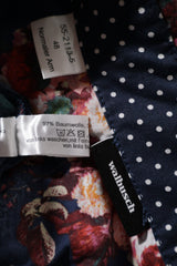 Eticheta marime si compozitie (rotita dreapta) - Cămașă - walbusch bleumarin cu imprimeu floral, croială lejeră – 3XL – Femei