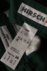 Eticheta marime si compozitie (rotita dreapta) - Pantaloni scurți - Vintage verde salvie din in si vascoza, cu croiala ampla – M – Femei