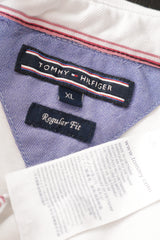 Eticheta marime si compozitie (rotita dreapta) - Tricou - Tommy Hilfiger alb din bumbac cu croiala regular – XL – Bărbați