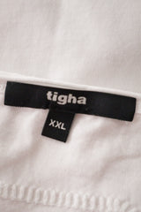 Eticheta marime si compozitie (rotita dreapta) - Tricou - Tigha alb cu croială lejeră – XXL – Bărbați