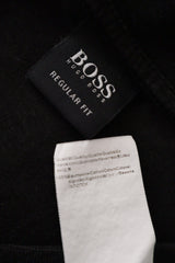 Eticheta marime si compozitie (rotita dreapta) - Tricou - BOSS Hugo Boss negru din bumbac cu guler in V – S – Bărbați