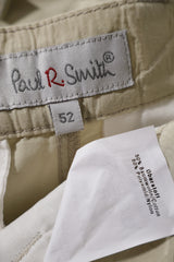Eticheta marime si compozitie (rotita dreapta) - Pantaloni scurți - PAUL R. SMITH bej din bumbac cu buzunare cargo – XL – Bărbați