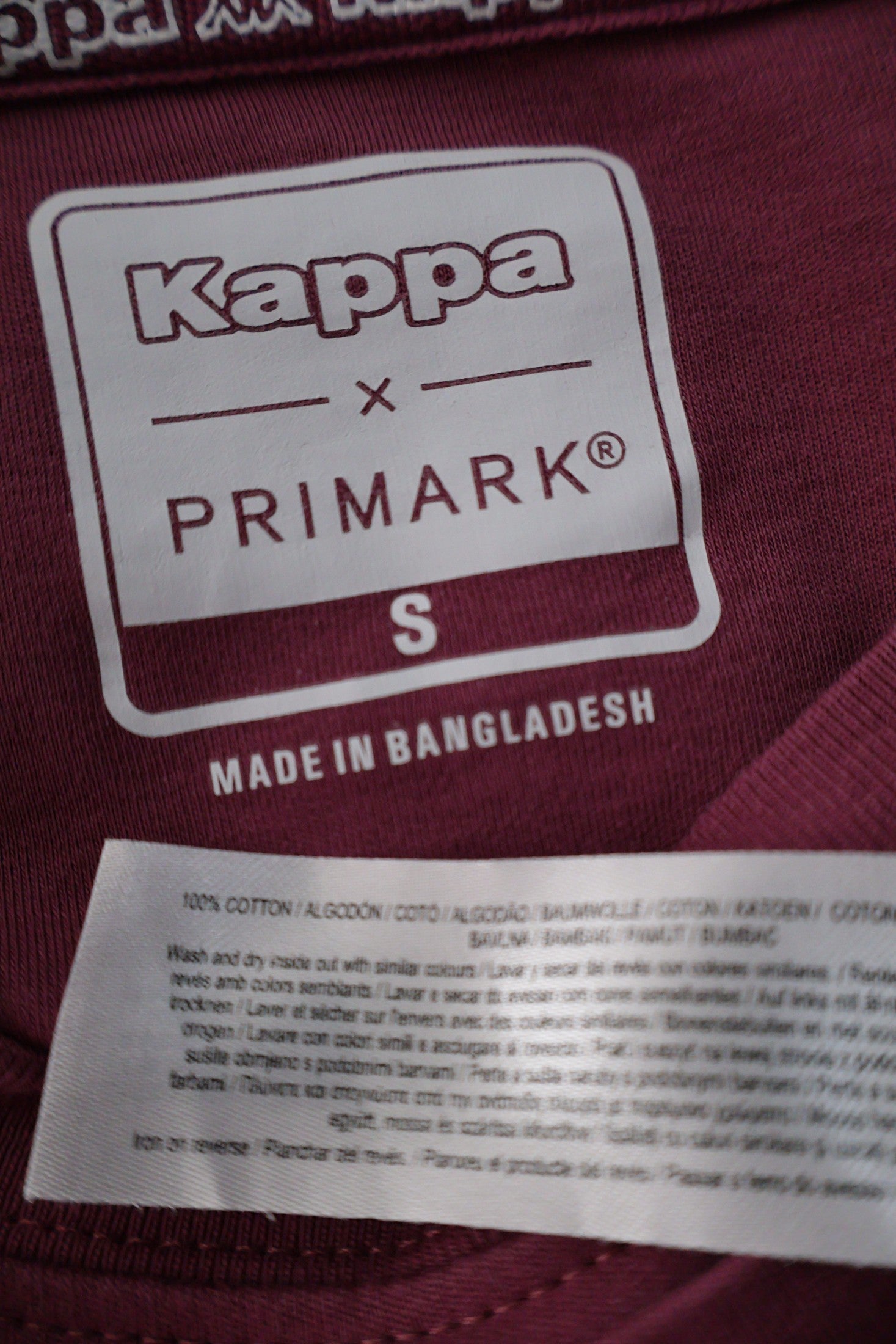 Tricou Kappa roz prăfuit mărime S etichetă mărime și compoziție second-hand premium