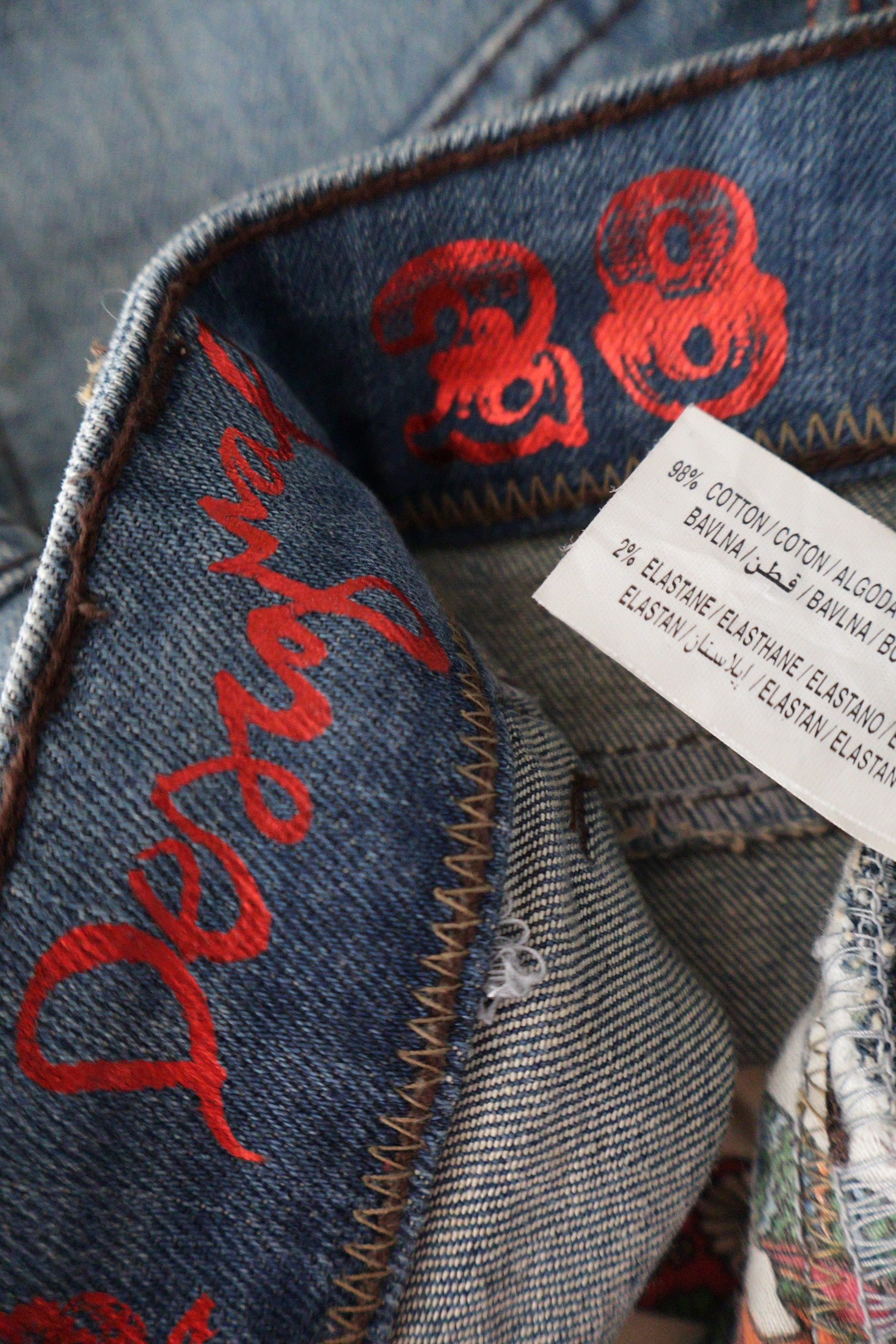 Fusta Desigual albastru mărime M etichetă mărime și compoziție second-hand premium