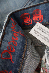 Fusta Desigual albastru mărime M etichetă mărime și compoziție second-hand premium