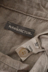 Tricou MANÙFACTUM bej melanj mărime L etichetă mărime și compoziție second-hand premium