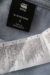 Tricou G-STAR RAW bleu deschis mărime S etichetă mărime și compoziție second-hand premium