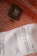 Tricou M Marz portocaliu cu dungi albe mărime L etichetă mărime și compoziție second-hand premium