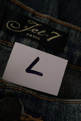 Blugi scurti Jet-7 albastru denim mărime W30 etichetă mărime și compoziție second-hand premium