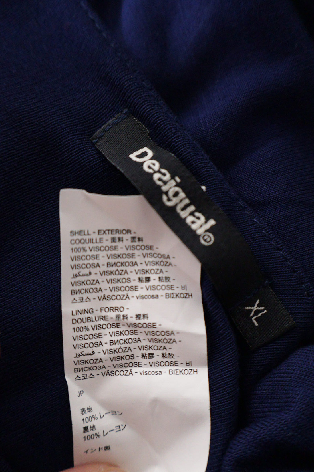 Rochie Desigual bleumarin mărime XL etichetă mărime și compoziție second-hand premium