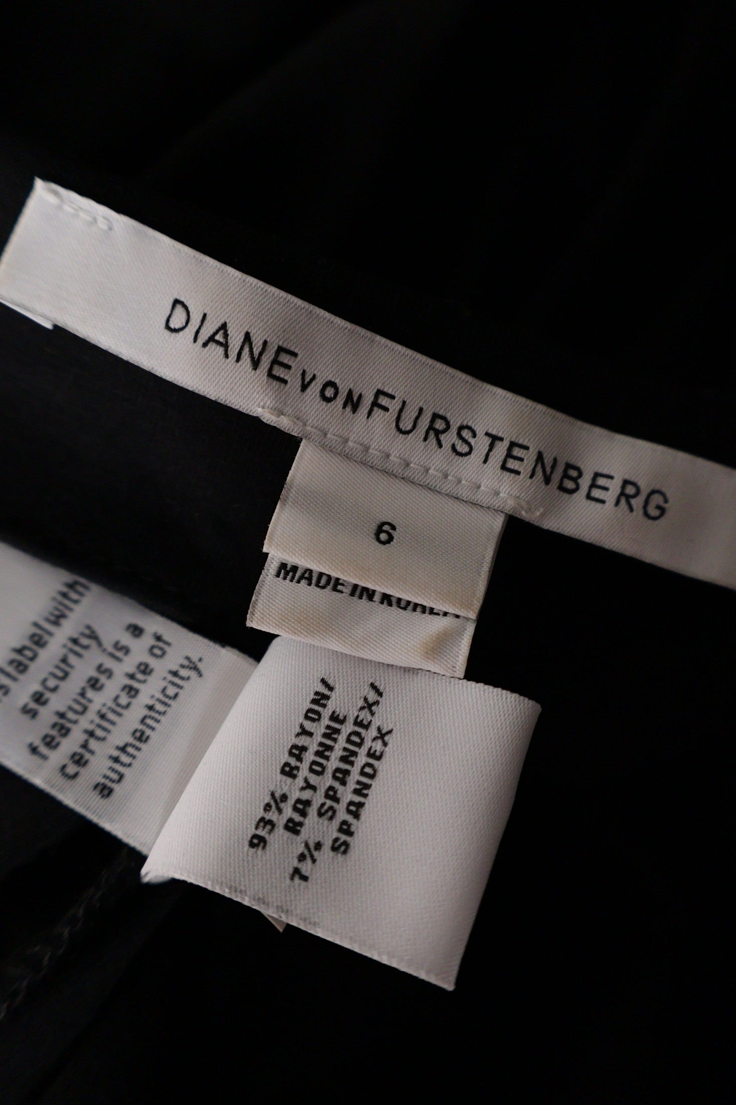 Rochie Diane von Furstenberg negru mărime XS etichetă mărime și compoziție second-hand premium